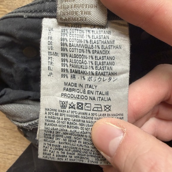 Diesel Tepphar Jeans Men 33x32 Black Slim Carrot Stretch Italy 0R84A (Tag31) - Picture 8 of 16